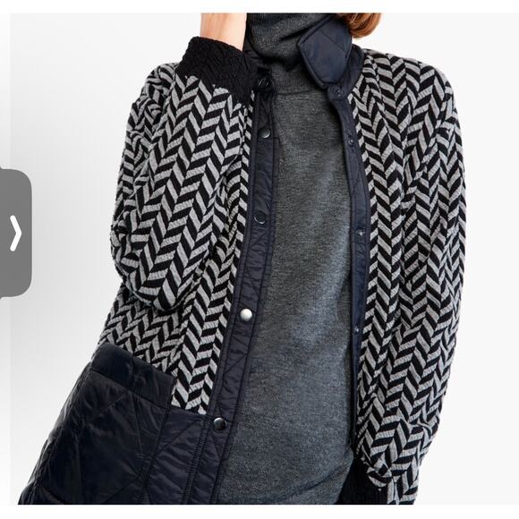 Nic + Zoe Quilted Mix Media Coat Gray & Black  XL - Picture 2 of 11